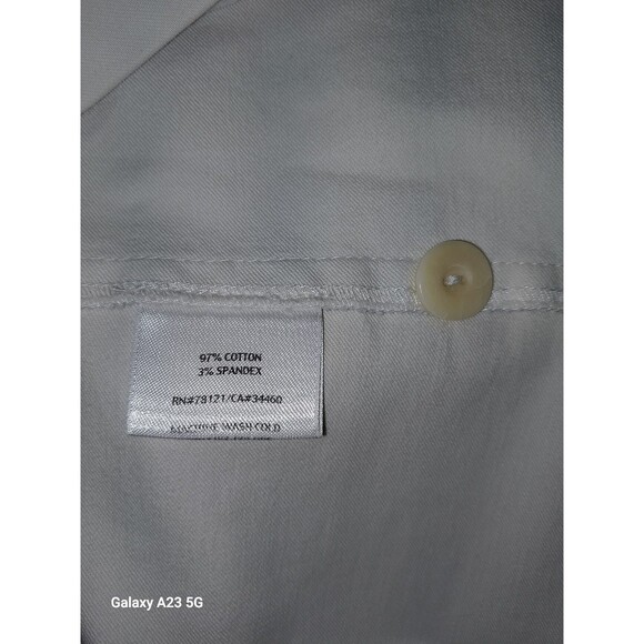 Eileen Fisher Bone Round Neck Jacket Size Medium Cotton Button - Picture 6 of 7